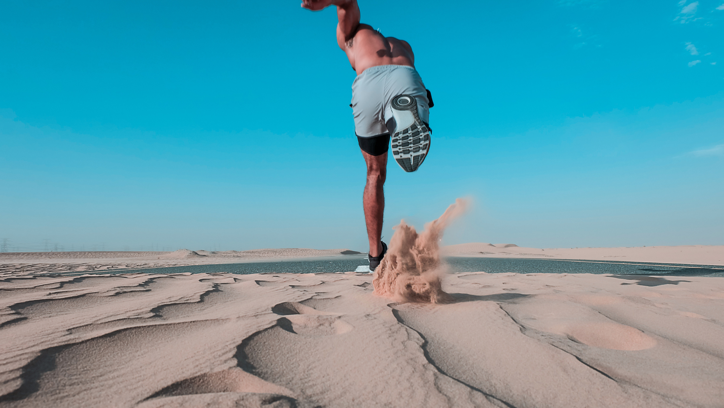 Man Running on Sand